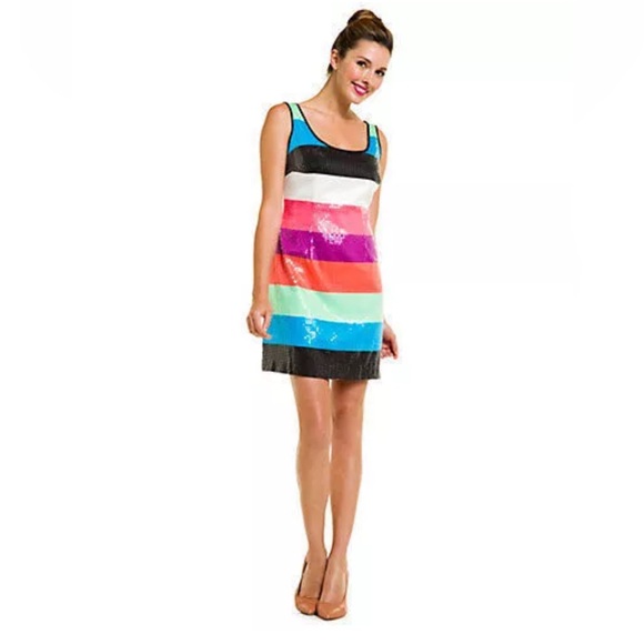 258.00 NWT LILLY PULITZER LUCY SEQUIN MULTI COLOR-BLOCK - Picture 2 of 6